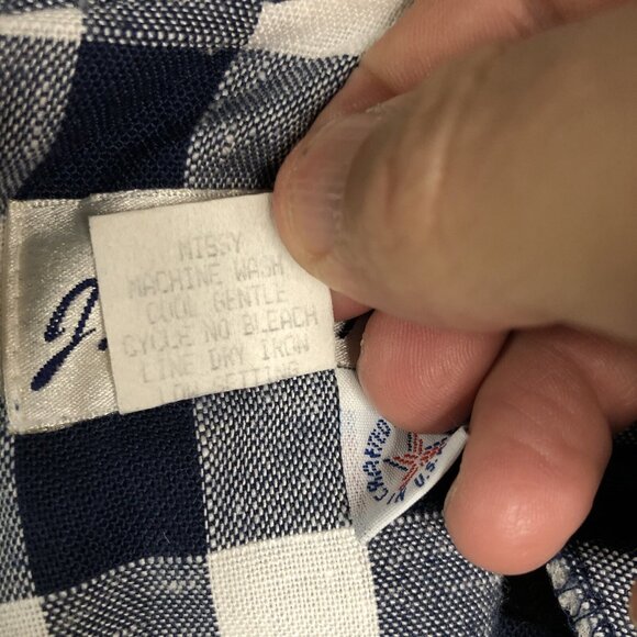 Vintage JP Angela Dress Womens 12 Navy Blue White Check Preppy Office Retro 80s - Picture 11 of 16